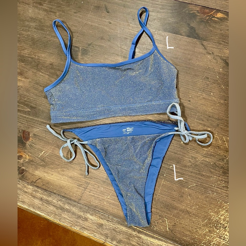 Aerie Blue and Silver Bikini Set